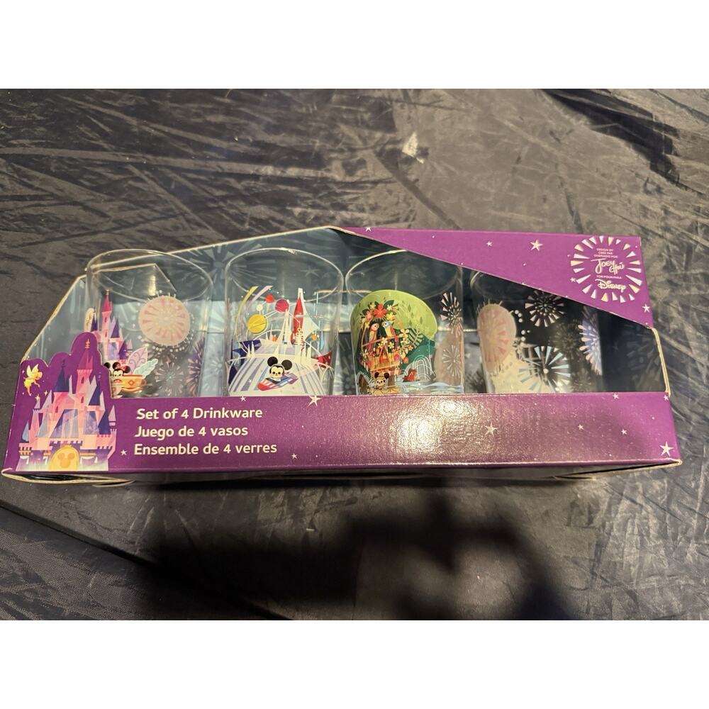 New In Box Set Of 4 Joey Chou Disney Parks Drinkwear Tumblers